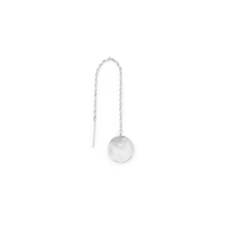 Hammered Disc Drop Threader Earrings - Anne Sportun Fine Jewellery