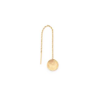 Hammered Disc Drop Threader Earrings - Anne Sportun Fine Jewellery
