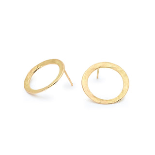 Hammered Open Organic Stud Earrings - Anne Sportun Fine Jewellery