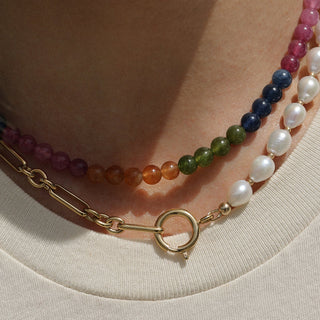 Rainbow Jade Gemstone Necklace - Anne Sportun Fine Jewellery