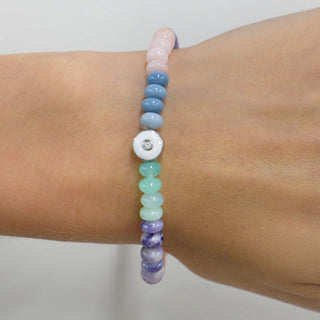Enamel Evil Eye Pastel Opal Rondelle Bracelet - Anne Sportun Fine Jewellery
