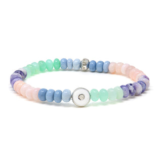 Enamel Evil Eye Pastel Opal Rondelle Bracelet - Anne Sportun Fine Jewellery