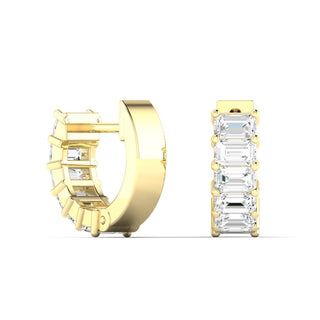1.00ct Emerald Cut Lab Diamond Huggies - Anne Sportun Fine Jewellery