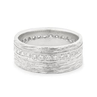 *Sample Sale* Eternity Diamond Bark Band I Platinum - Anne Sportun Fine Jewellery