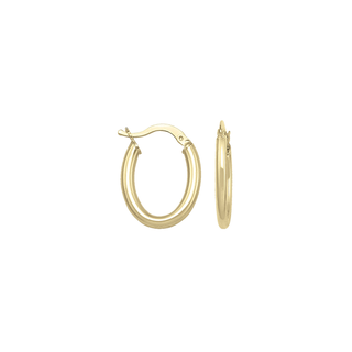 3mm Oval Tube Hoops | 16.4mm | 10k - Anne Sportun Fine Jewellery
