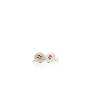 Silver Four Star Wave Charm Stud Earrings