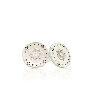 Silver Diamond Cluster Studs