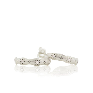 Silver Wavy Hoops
