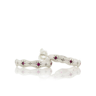 Silver Wavy Hoops