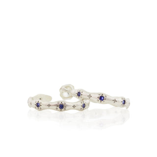 Silver Wavy Hoops