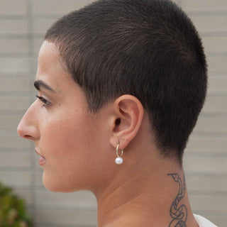 Pearl Moon Hoop Earrings - Anne Sportun Fine Jewellery