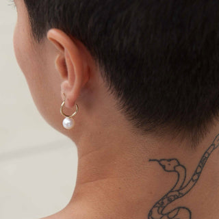 Pearl Moon Hoop Earrings - Anne Sportun Fine Jewellery