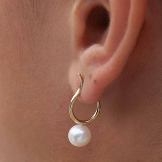 Pearl Moon Hoop Earrings - Anne Sportun Fine Jewellery