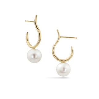 Pearl Moon Hoop Earrings - Anne Sportun Fine Jewellery