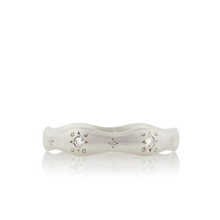 Silver Etched Wavy Band - Anne Sportun Fine Jewellery