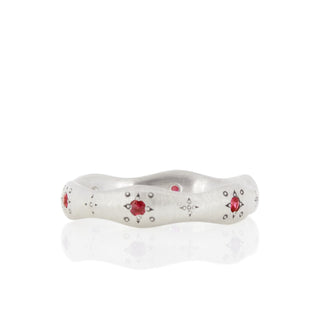 Silver Etched Wavy Band - Anne Sportun Fine Jewellery
