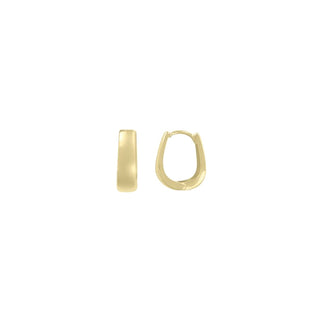 14.7mm Oval Huggie Hoops | 10k - Anne Sportun Fine Jewellery