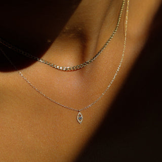 Evil Eye Necklace | Sapphire + Diamond - Anne Sportun Fine Jewellery