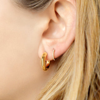 4mm Tube Hoops | 18mm | Gold - Anne Sportun Fine Jewellery