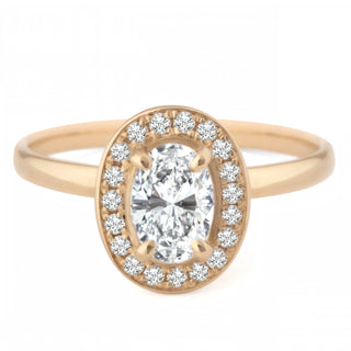 One of a Kind Oval Diamond Halo Engagement Ring - Anne Sportun Fine Jewellery