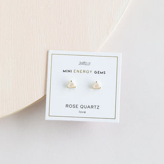 Rose Quartz Mini Energy Gem Studs | Gold Plated - Anne Sportun Fine Jewellery