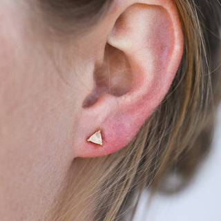 Rose Quartz Mini Energy Gem Studs | Gold Plated - Anne Sportun Fine Jewellery