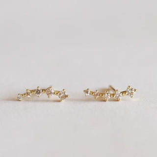 Crawler Studs | Champagne CZ | Gold Vermeil - Anne Sportun Fine Jewellery