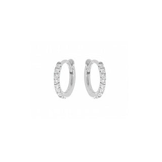10MM Extra Small Hinge Huggies | Diamond Pave | 14k Gold - Anne Sportun Fine Jewellery