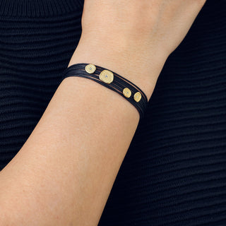 Black Linen Cord Diamond Wrap Bracelet - Anne Sportun Fine Jewellery