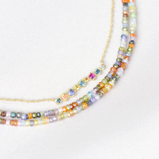 Multi-Coloured Cubic Zirconia Wrap Bracelet - Necklace - Anne Sportun Fine Jewellery