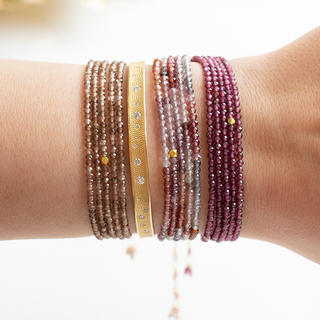 Champagne Garnet Wrap Bracelet - Necklace - Anne Sportun Fine Jewellery