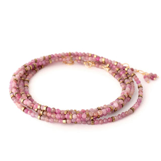 Multi Pink Ruby Wrap Bracelet - Necklace - Anne Sportun Fine Jewellery
