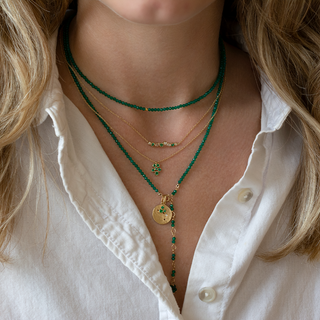 Small Flower Cluster Emerald Festival Necklace - Anne Sportun Fine Jewellery