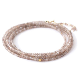 Mink Moonstone Wrap Bracelet - Necklace