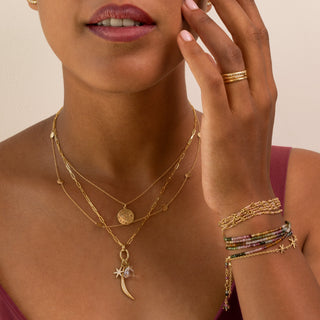 Eight Hammered Gold Disc Necklace - Anne Sportun Fine Jewellery