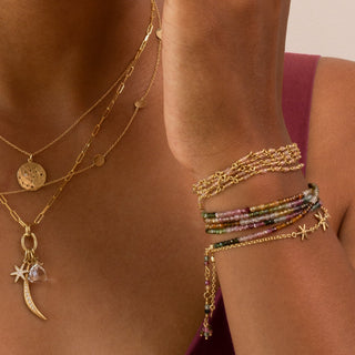 Watermelon Tourmaline Wrap Bracelet - Necklace - Anne Sportun Fine Jewellery