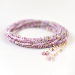Multi Pink Ruby Wrap Bracelet - Necklace - Anne Sportun Fine Jewellery
