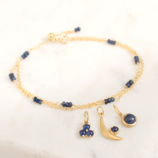 Luna' Double Strand Gemstone Station Bracelet - Anne Sportun Fine Jewellery