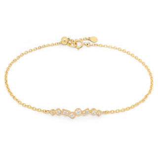 Round and Baguette Diamond Bar Bracelet - Anne Sportun Fine Jewellery