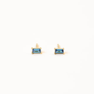 Baguette Blue CZ Studs | Gold Vermeil - Anne Sportun Fine Jewellery