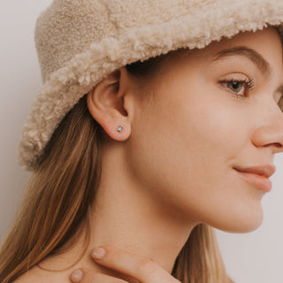 Baguette Blue CZ Studs | Gold Vermeil - Anne Sportun Fine Jewellery