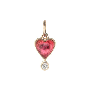 Pink Tourmaline Byrdie Heart Charm - Anne Sportun Fine Jewellery
