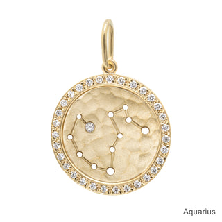 Diamond Halo Celestial Zodiac Sign Charm