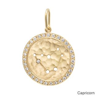 Diamond Halo Celestial Zodiac Sign Charm