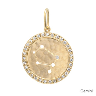 Diamond Halo Celestial Zodiac Sign Charm