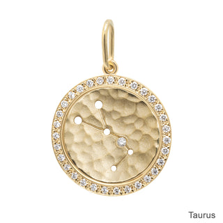 Diamond Halo Celestial Zodiac Sign Charm