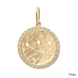 Diamond Halo Celestial Zodiac Sign Charm
