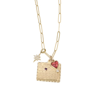 Pink Tourmaline Byrdie Heart Charm - Anne Sportun Fine Jewellery