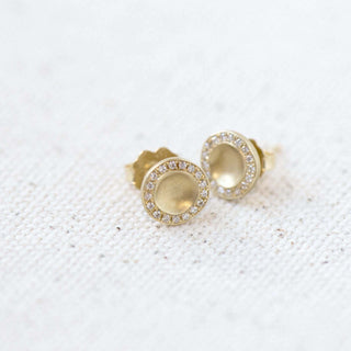 Gold Lilydust Cup Stud Earrings - Anne Sportun Fine Jewellery