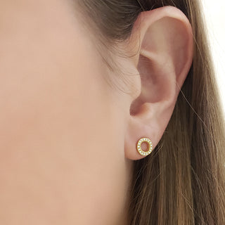 Open 'Lilydust' Diamond Stud Earrings - Anne Sportun Fine Jewellery